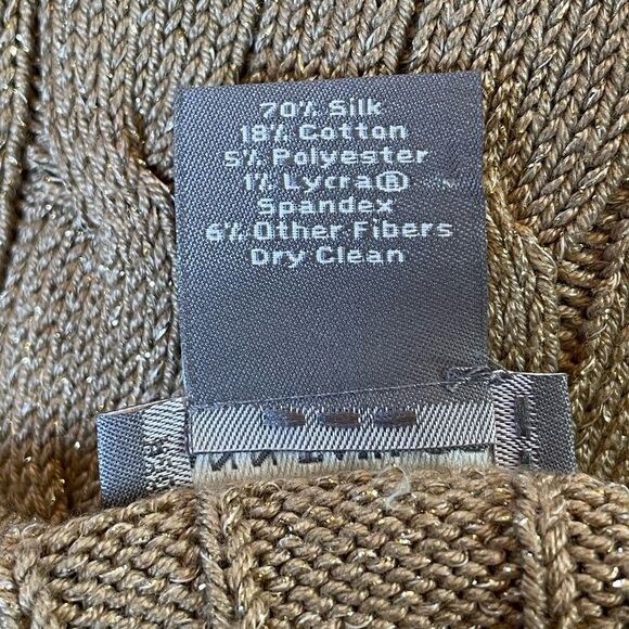 Ann Taylor 3/4 sleeve Silk Blend Gold Sweater size Small - Picture 5 of 5